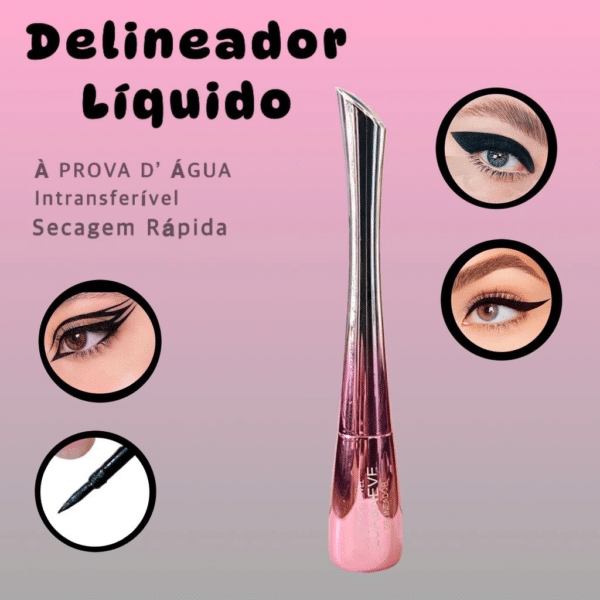 O Delineador Intransferível Lua & Neve proporciona um delineado preciso, intenso e de longa duração. Sua fórmula à prova d'água evita borrões e garante que o olhar permaneça impecável o dia todo. Ideal para todos os tipos de pele, oferece um acabamento perfeito e resistente ao suor e à umidade, sendo a escolha ideal para um visual marcante e duradouro.