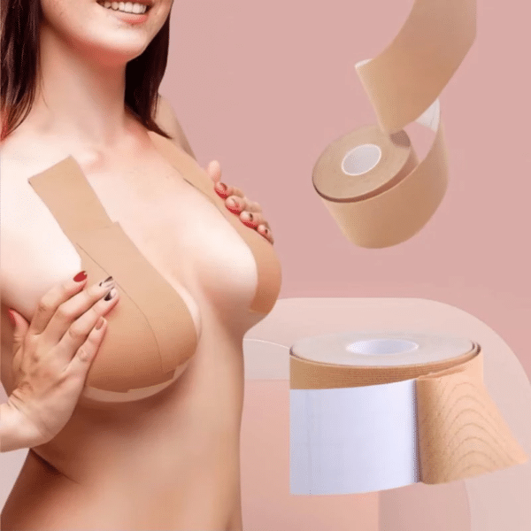 Sutiã Adesivo Boob Tape Invisível Prova D’Água: Sutiã adesivo transparente, à prova d'água, que oferece sustentação, conforto e discrição, ideal para roupas sem alças ou com decotes profundos. Proporciona liberdade de movimento e fixação duradoura, elevando e modelando os seios de forma natural e invisível.