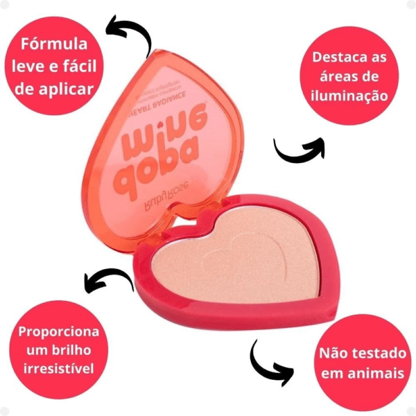Realce sua beleza com um brilho radiante! O Iluminador Compacto Ruby Rose Dopamine possui textura aveludada, fácil de esfumar e de longa duração, proporcionando um efeito iluminado incrível.