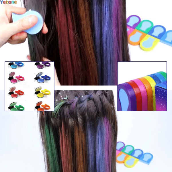 A Tinta de Cabelo Temporária Chalk oferece cores vibrantes e intensas para transformar seu visual instantaneamente!