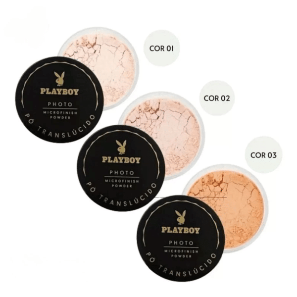 O Pó Translúcido Playboy é essencial para uma maquiagem impecável! Com textura ultrafina e efeito matte, ele sela a base, controla a oleosidade e minimiza poros e linhas finas, garantindo um acabamento profissional e duradouro.
