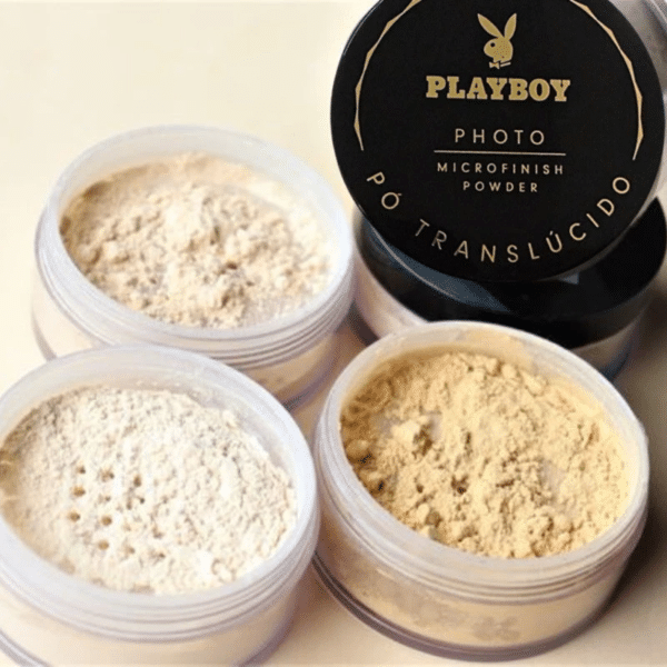O Pó Translúcido Playboy é essencial para uma maquiagem impecável! Com textura ultrafina e efeito matte, ele sela a base, controla a oleosidade e minimiza poros e linhas finas, garantindo um acabamento profissional e duradouro.
